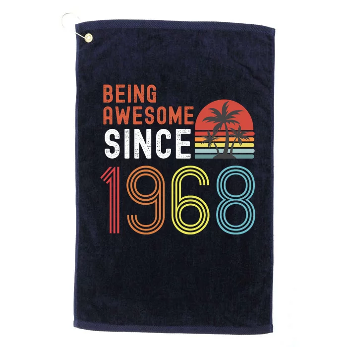 Being Awesome Since 1968, Made In 1968 Vintage 53rd Birthday Platinum Collection Golf Towel