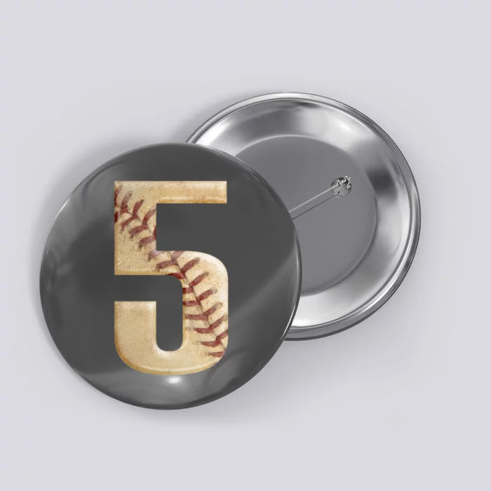 Baseball 5th Birthday Button