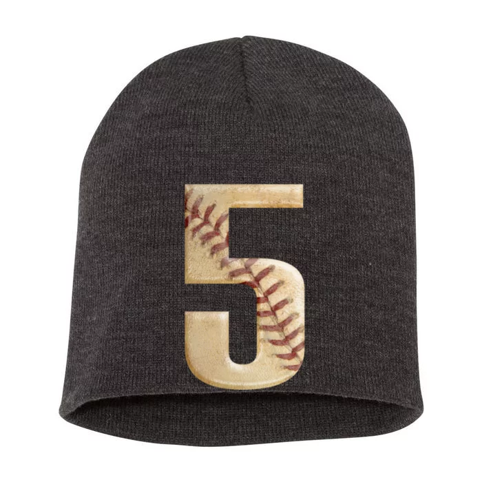 Baseball 5th Birthday Short Acrylic Beanie