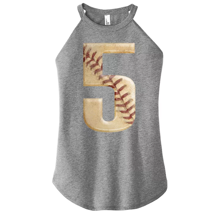 Baseball 5th Birthday Women’s Perfect Tri Rocker Tank