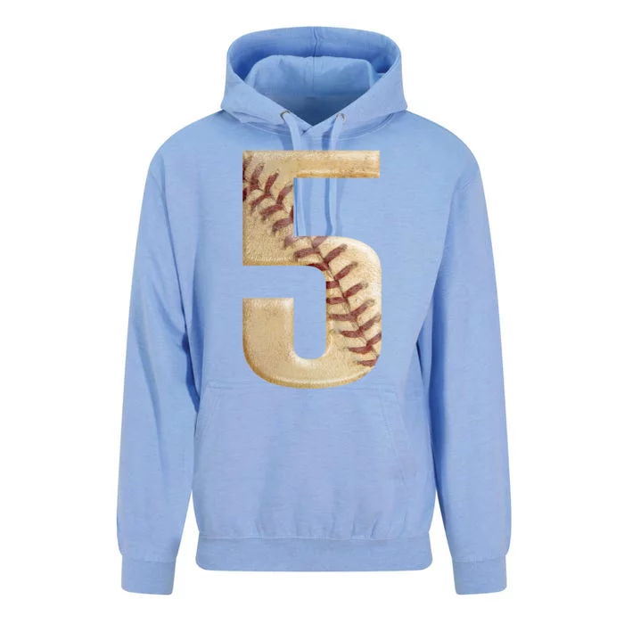 Baseball 5th Birthday Unisex Surf Hoodie