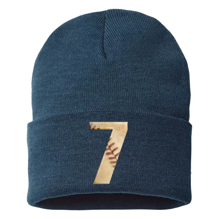 Baseball 7th Birthday Sustainable Knit Beanie