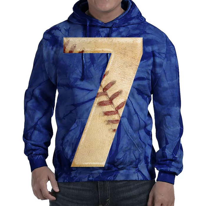 Baseball 7th Birthday Tie Dye Hoodie