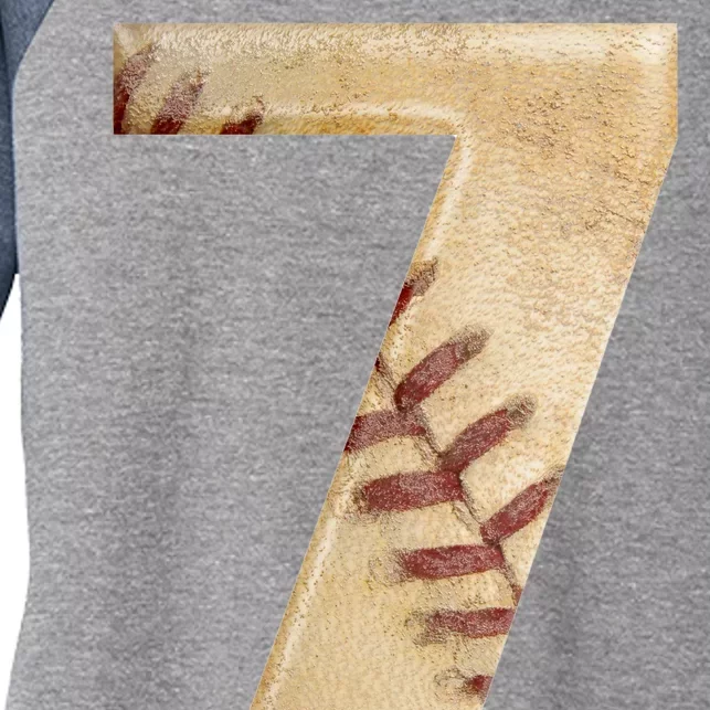 Baseball 7th Birthday Women's Tri-Blend 3/4-Sleeve Raglan Shirt