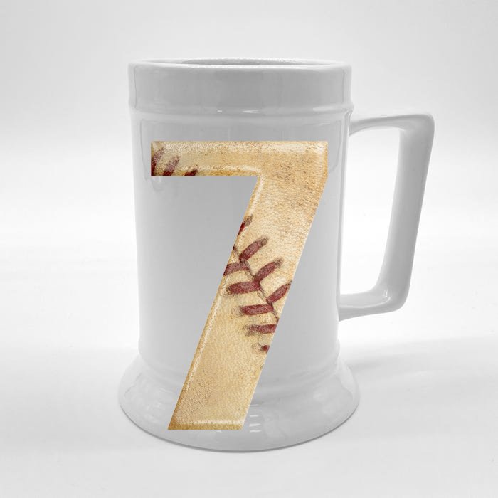 Baseball 7th Birthday Front & Back Beer Stein