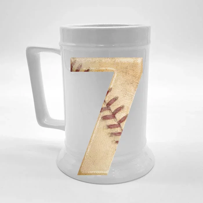 Baseball 7th Birthday Front & Back Beer Stein