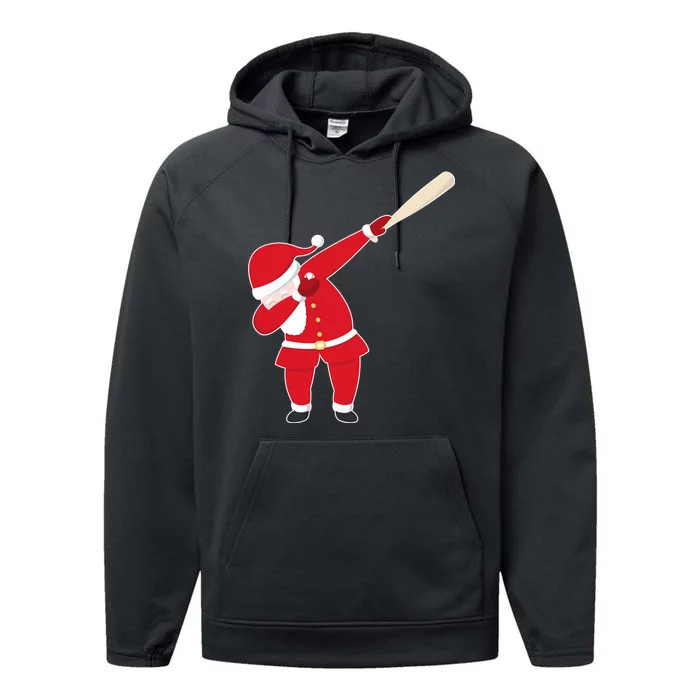 Baseball Bat Dabbing Santa Performance Fleece Hoodie