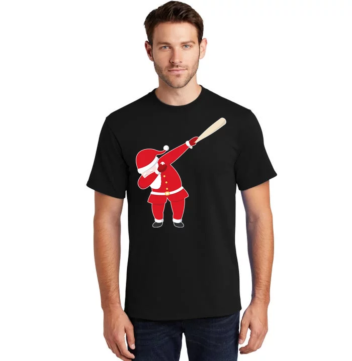 Baseball Bat Dabbing Santa Tall T-Shirt