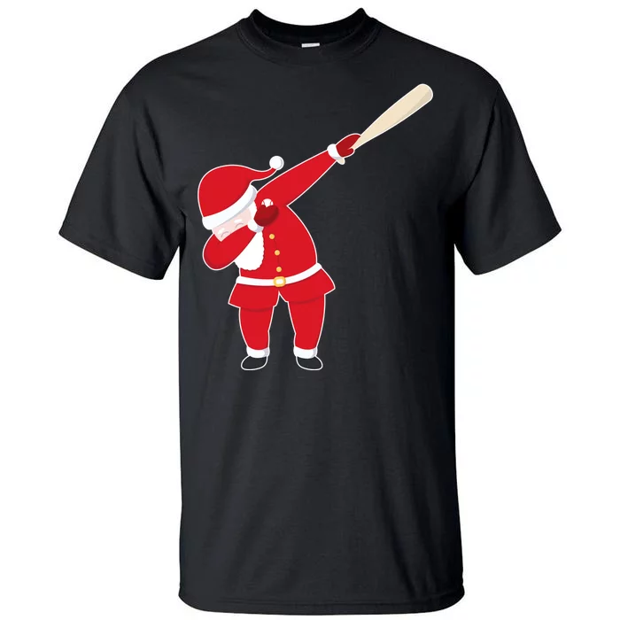 Baseball Bat Dabbing Santa Tall T-Shirt