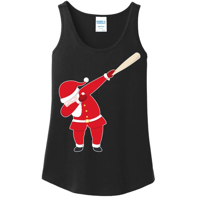 Baseball Bat Dabbing Santa Ladies Essential Tank