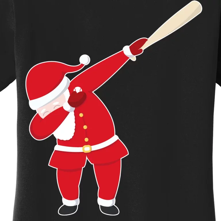 Baseball Bat Dabbing Santa Women's T-Shirt