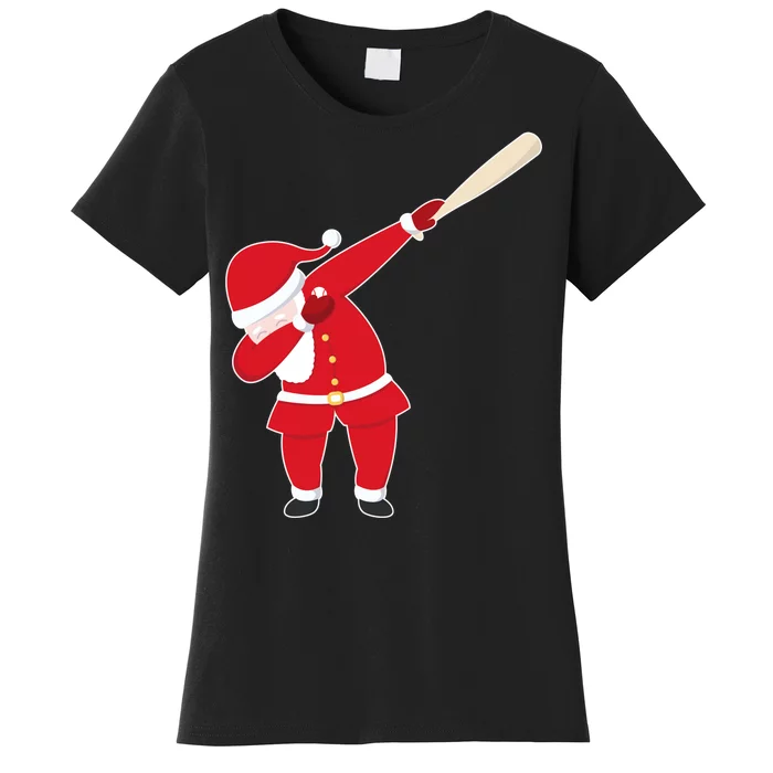 Baseball Bat Dabbing Santa Women's T-Shirt