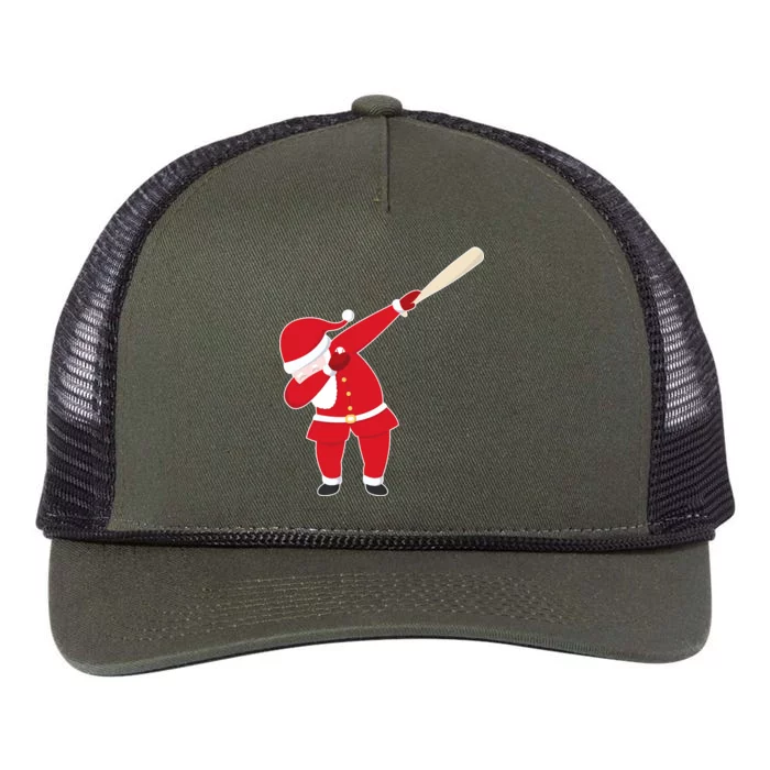 Baseball Bat Dabbing Santa Retro Rope Trucker Hat Cap