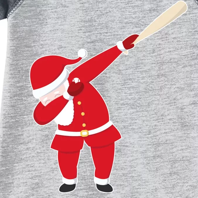 Baseball Bat Dabbing Santa Infant Baby Jersey Bodysuit