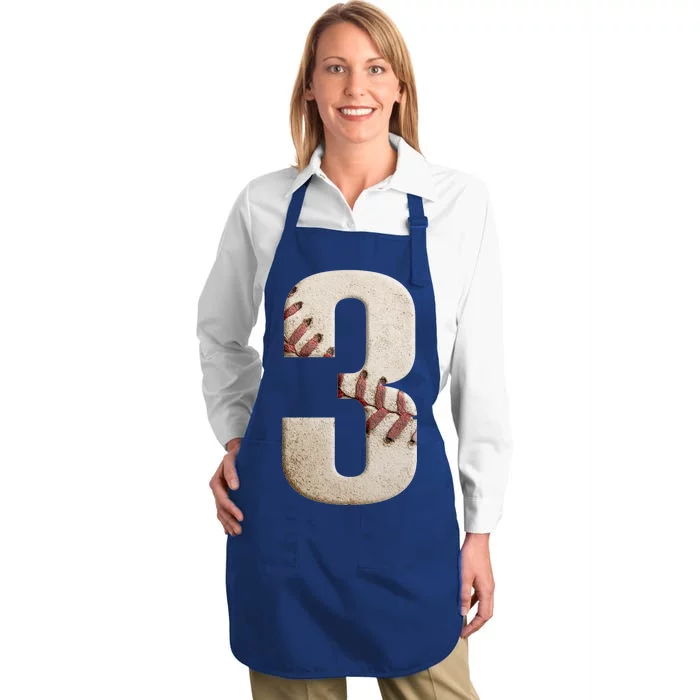 Baseball Birthday 3rd Birthday Full-Length Apron With Pocket