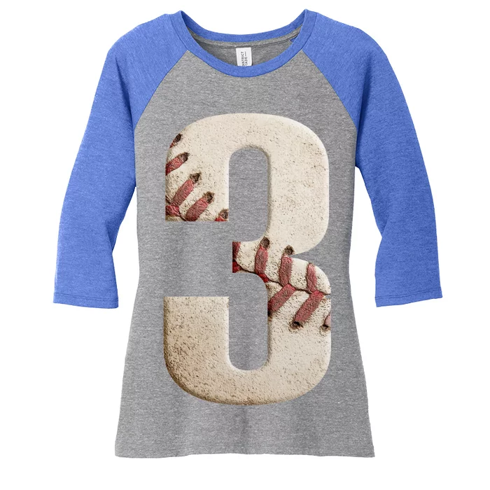 Baseball Birthday 3rd Birthday Women's Tri-Blend 3/4-Sleeve Raglan Shirt