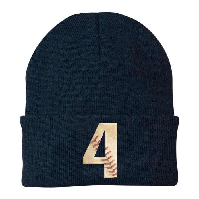 Baseball Birthday 4th birthday Knit Cap Winter Beanie