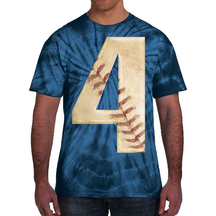 Baseball Birthday 4th birthday Tie-Dye T-Shirt