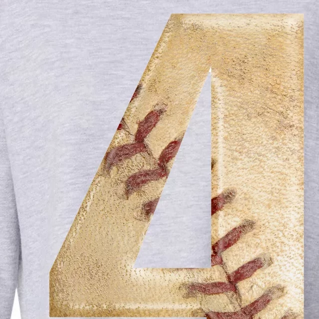 Baseball Birthday 4th birthday Cropped Pullover Crew