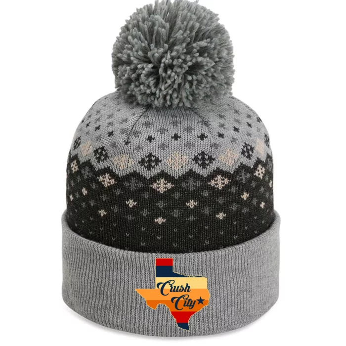 Baseball Crush City Houston Texas The Baniff Cuffed Pom Beanie