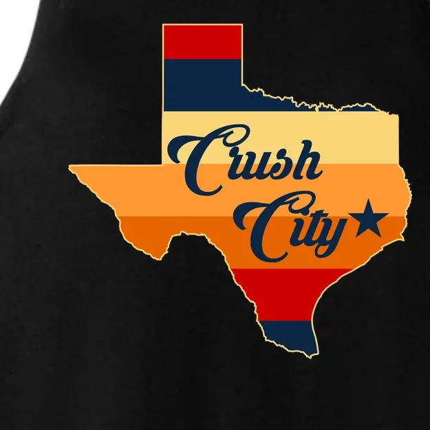 Baseball Crush City Houston Texas Ladies Tri-Blend Wicking Tank