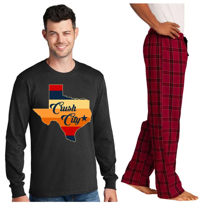 Baseball Crush City Houston Texas Long Sleeve Pajama Set