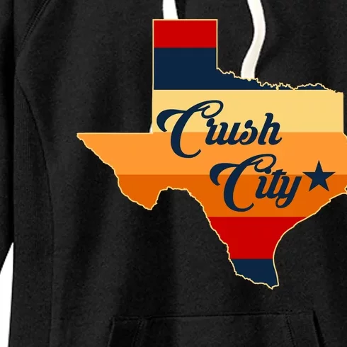 Baseball Crush City Houston Texas Women's Fleece Hoodie