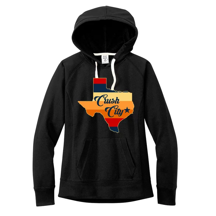 Baseball Crush City Houston Texas Women's Fleece Hoodie