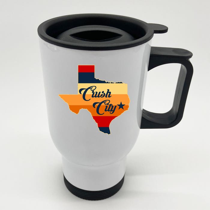 Baseball Crush City Houston Texas Front & Back Stainless Steel Travel Mug