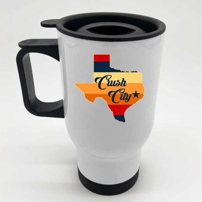 Baseball Crush City Houston Texas Front & Back Stainless Steel Travel Mug