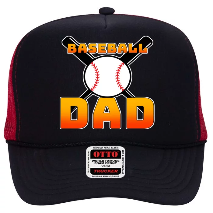 Baseball Dad Cute Father High Crown Mesh Trucker Hat