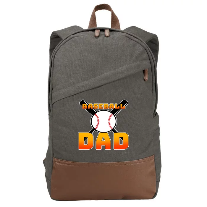 Baseball Dad Cute Father Cotton Canvas Backpack