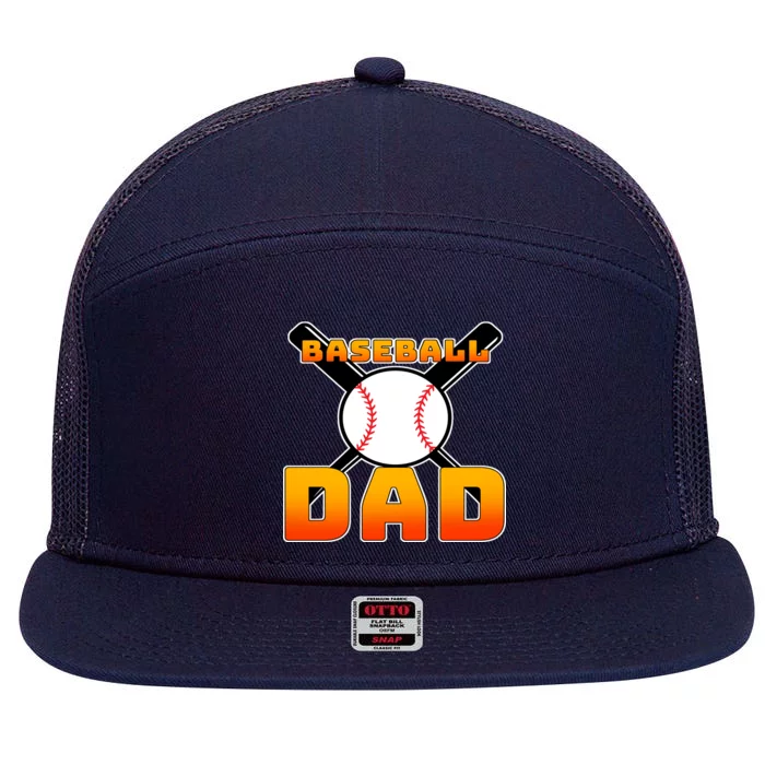 Baseball Dad Cute Father 7 Panel Mesh Trucker Snapback Hat