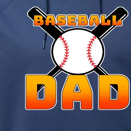 Baseball Dad Cute Father Performance Fleece Hoodie