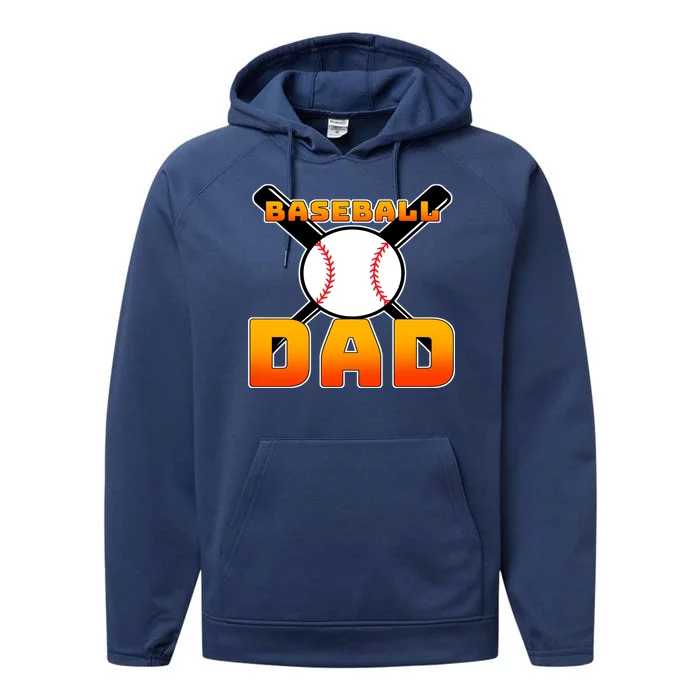 Baseball Dad Cute Father Performance Fleece Hoodie