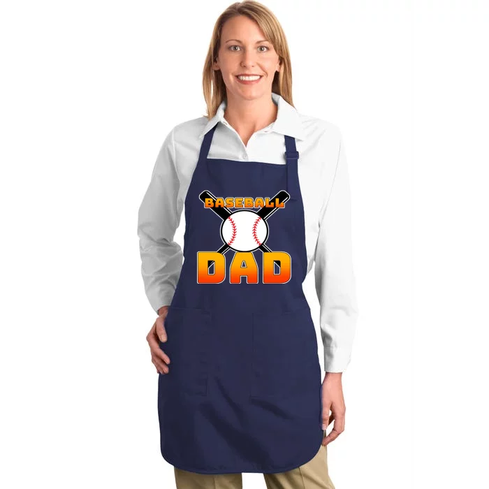 Baseball Dad Cute Father Full-Length Apron With Pocket