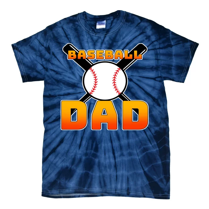 Baseball Dad Cute Father Tie-Dye T-Shirt