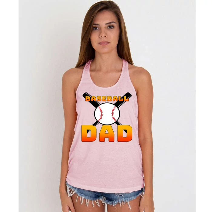 Baseball Dad Cute Father Women's Knotted Racerback Tank