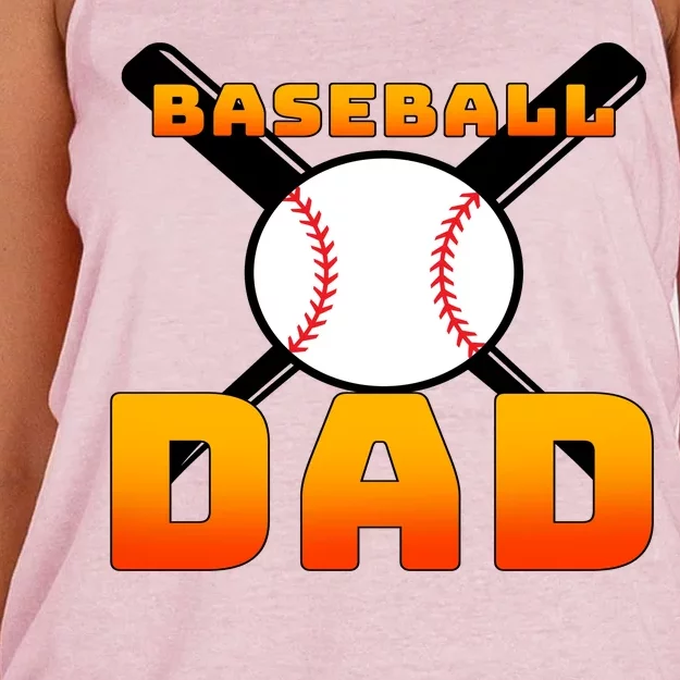 Baseball Dad Cute Father Women's Knotted Racerback Tank