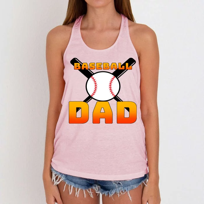 Baseball Dad Cute Father Women's Knotted Racerback Tank