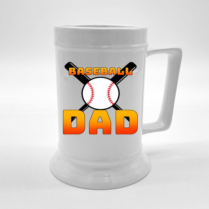 Baseball Dad Cute Father Front & Back Beer Stein