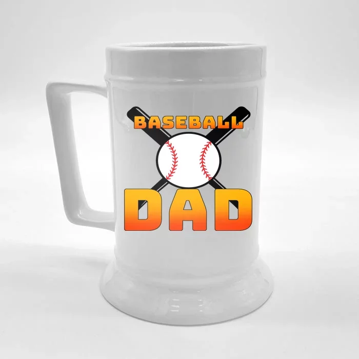 Baseball Dad Cute Father Front & Back Beer Stein