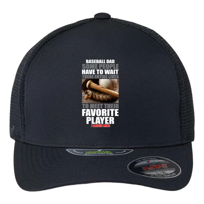 Baseball Dad Raised Favorite Player Flexfit Unipanel Trucker Cap