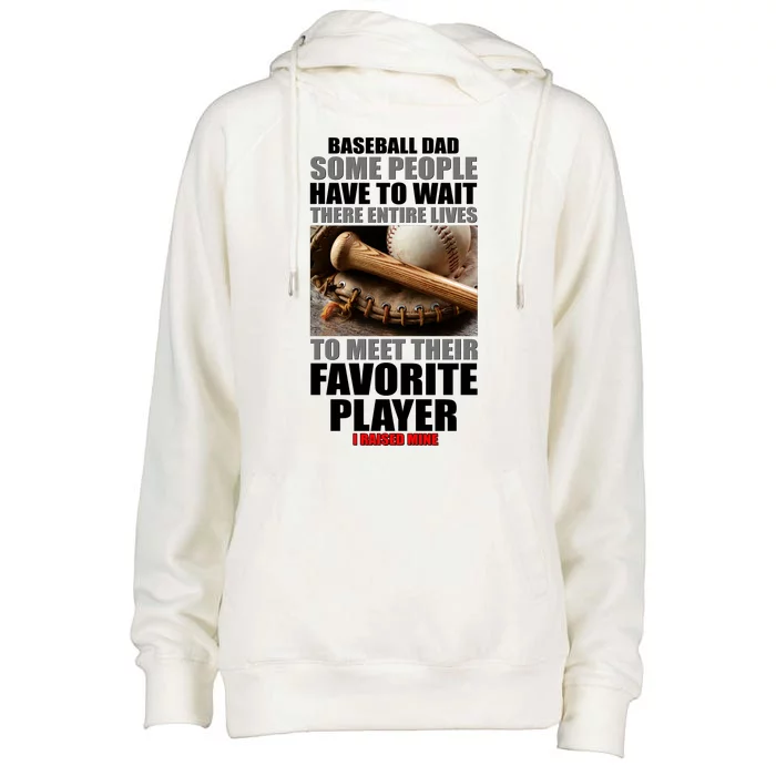 Baseball Dad Raised Favorite Player Womens Funnel Neck Pullover Hood