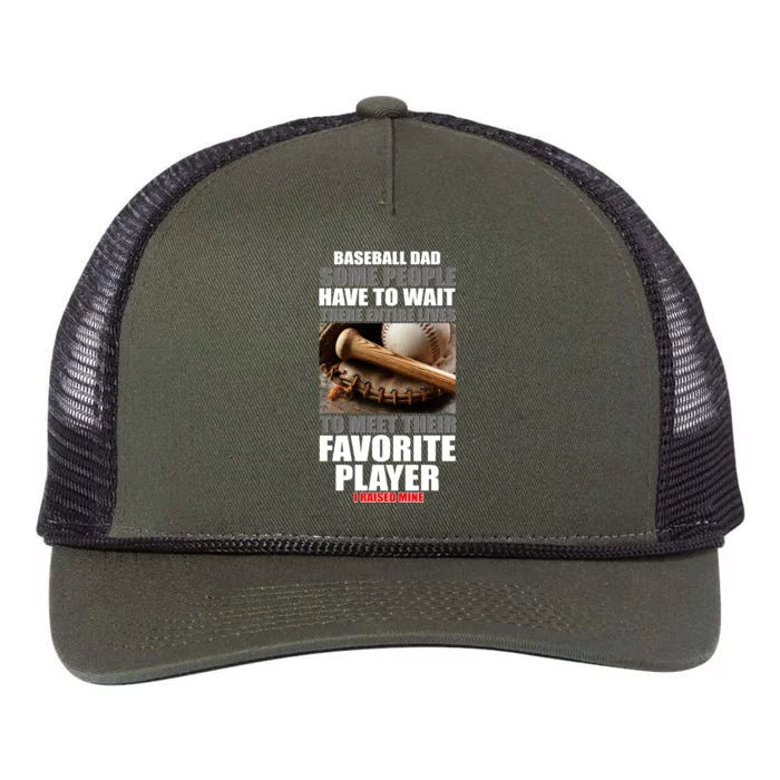 Baseball Dad Raised Favorite Player Retro Rope Trucker Hat Cap