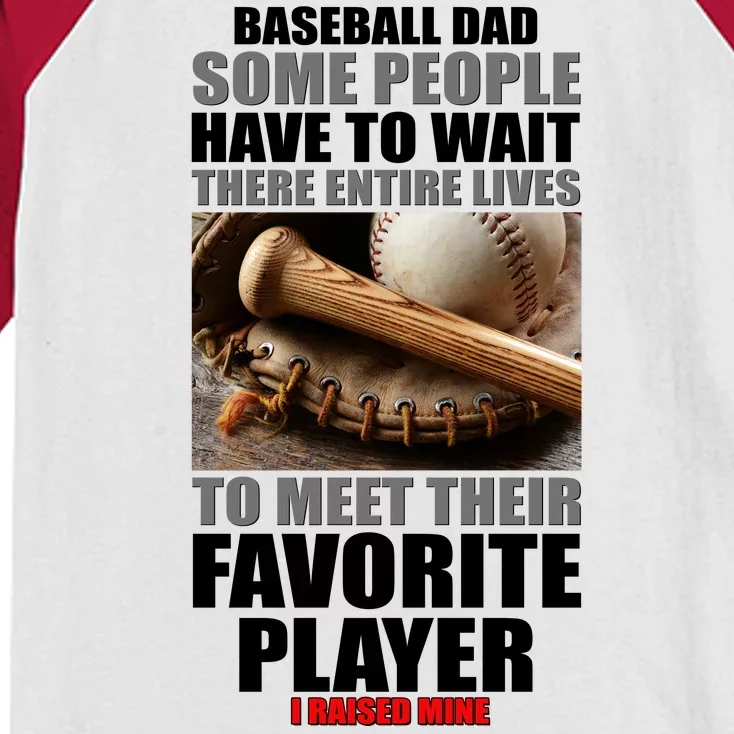 Baseball Dad Raised Favorite Player Kids Colorblock Raglan Jersey