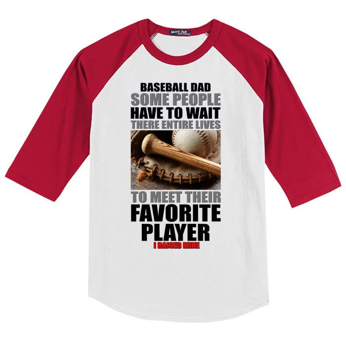 Baseball Dad Raised Favorite Player Kids Colorblock Raglan Jersey