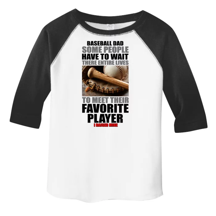 Baseball Dad Raised Favorite Player Toddler Fine Jersey T-Shirt