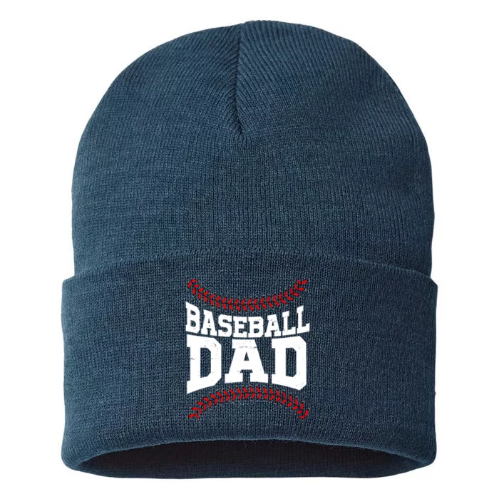 Baseball Dad Sports Fan Sustainable Knit Beanie