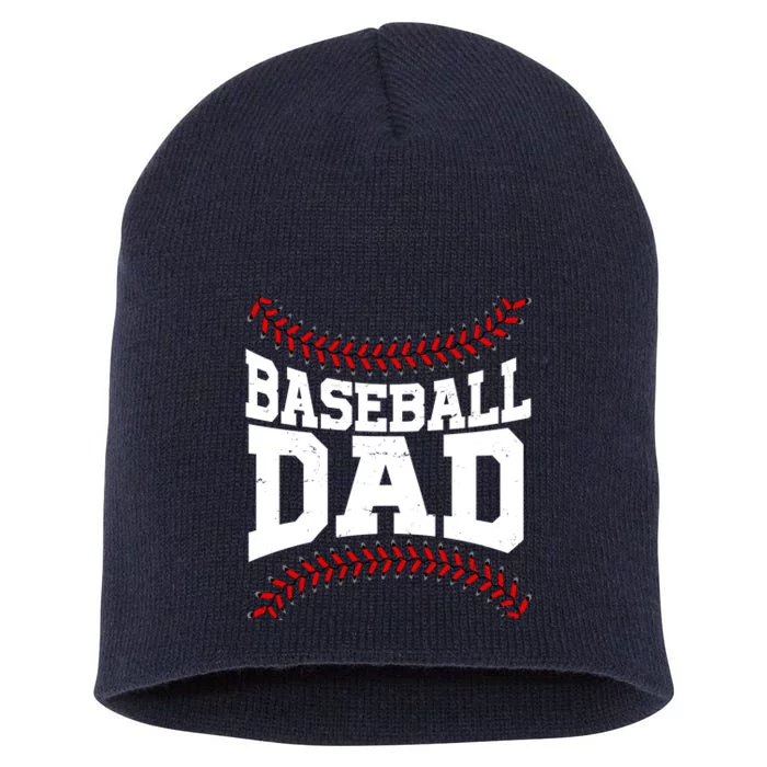 Baseball Dad Sports Fan Short Acrylic Beanie